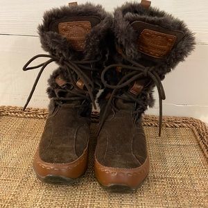 The North Face Abby IV Brown Faux Fur snow Boots, Size 7